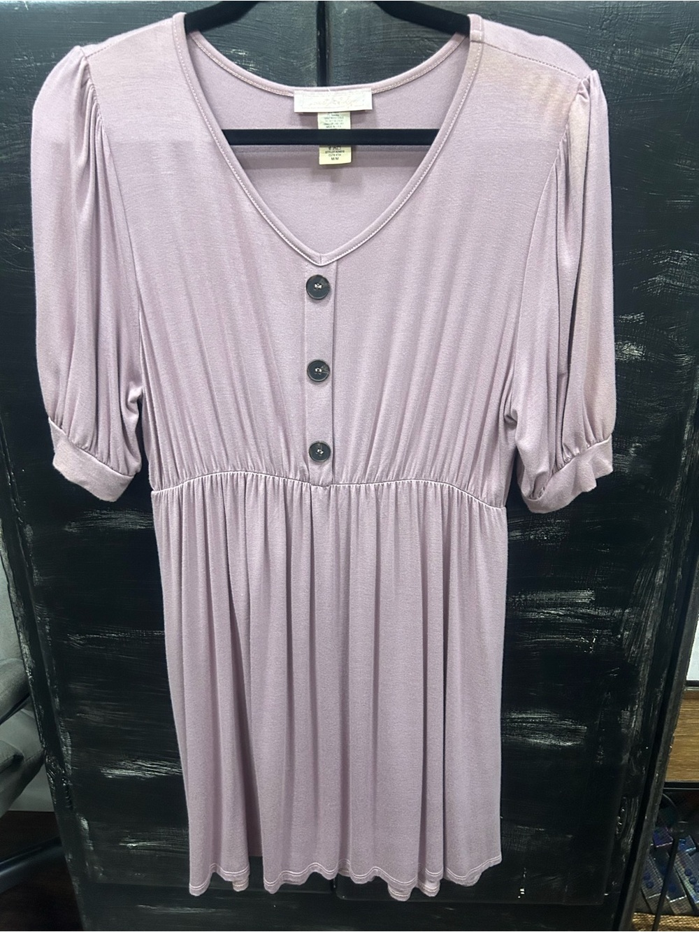 Lilac V-Neck Button Front Women’s Dress